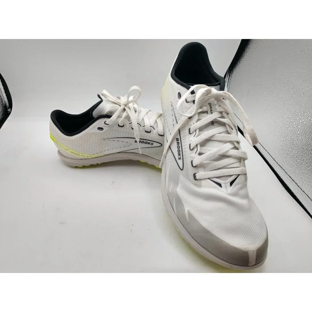 Brooks Mens White Spiked Cross Country Athletic Shoes Mens 11MD/Womens 12/5 MD